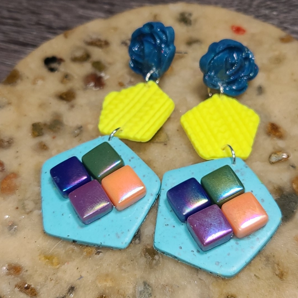 Floral Mosaic Earrings